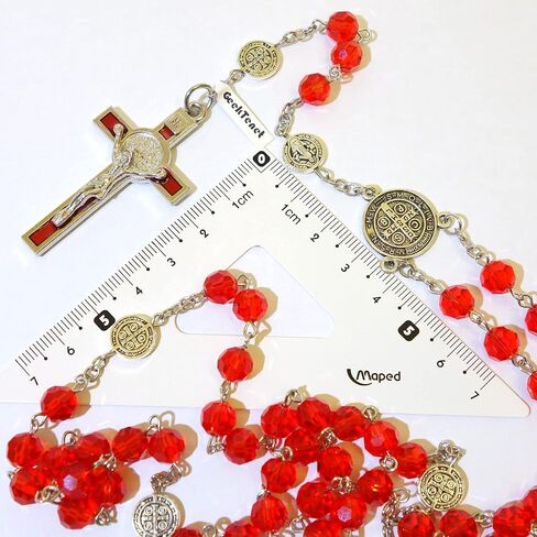 Rosary Beads Benedict Chaplet Artificial Crystal Glass Rosery Cross Catholic gifts in Saudi Arabia