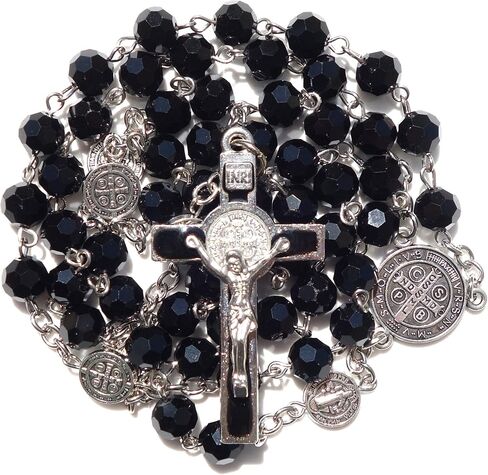 Rosary Beads Benedict Chaplet Artificial Crystal Glass Rosery Cross Catholic gifts in Saudi Arabia
