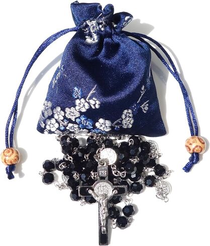 Rosary Beads Benedict Chaplet Artificial Crystal Glass Rosery Cross Catholic gifts in Saudi Arabia