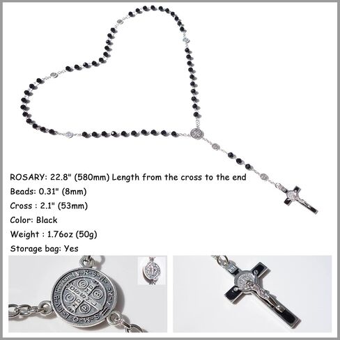 Rosary Beads Benedict Chaplet Artificial Crystal Glass Rosery Cross Catholic gifts in Saudi Arabia