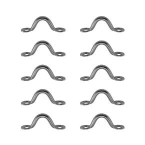 US STAINLESS 10 Pieces Stainless Steel 316 3/16" (5mm) Pad Eye Bimini 2" Length Marine Grade