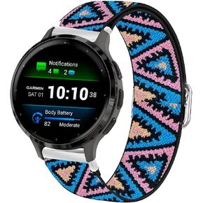 Compatible for Garmin Venu 3S Band, 18mm Quick Release Stretch Elastics Nylon Adjustable Replacement Strap Accessories Compatible for Garmin Venu 3S 41mm / Forerunner 265S Smartwatch
