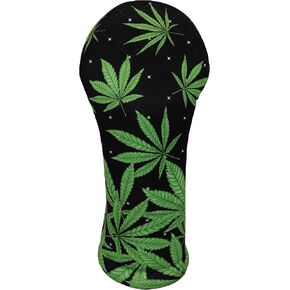 Black Marijuana Leaf | Golf Club Headcover | Driver Fairway Hybrid-Sold Separately | Handmade in USA by BeeJos