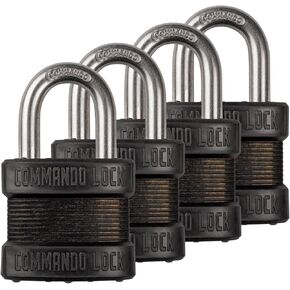 مجموعة قفل التعتيم بقفل كوماندوز من الفولاذ عالي الأمان - 4 عبوات - تقنية مضادة للالتقاط، مغلفة للتآكل العالي ومقاومة الطقس in Kuwait