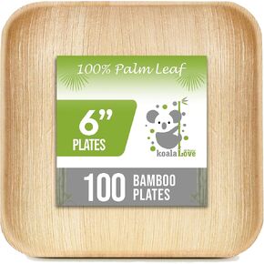 Palm Leaf Plates 4 Inch Bamboo Plates Disposable 100 Pack Small Dessert and Appetizer Square Party Plates Biodegradable Compostable Cocktail Plates Better Than Paper Plates By KoalaLove