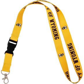 Desert Cactus University of Wyoming Lanyard UWYO Cowboys Car Keys ID Badge Holder Keychain Detachable Breakaway Snap Buckle (Yellow)