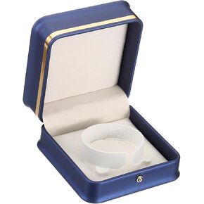 PATIKIL Velvet Bracelet Box, Single Slot Vintage Jewelry Holder for Wedding Engagement Proposal Ceremony Anniversary Style 2, Blue