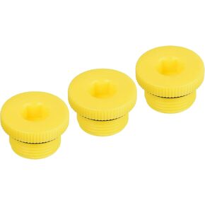 PATIKIL Hold Plugs M24x1.5, 3 Pack PP Plastic Male Threaded Hex Socket Sealing Screw End Cap, Yellow