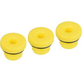 PATIKIL Hold Plugs M24x1.5, 3 Pack PP Plastic Male Threaded Hex Socket Sealing Screw End Cap, Yellow