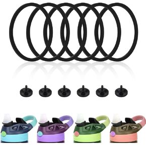 6pcs Replacement Gaskets for Contigo, with 6pcs Silicone Valves, Water Bottle Sealing Ring Lid Replacement Water Bottle Accessories for Snapseal Contigo Aubrey 14oz & 20oz