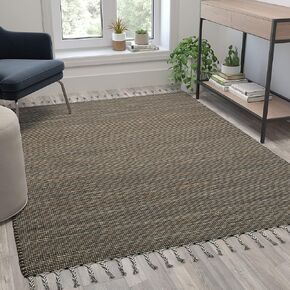 Flash Furniture Prima Natural Fiber Jute Area Rug 8' x 10' - Braided Indoor Jute Rug - Natural Area Rugs