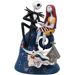 Enesco Disney Traditions by Jim Shore The Nightmare Before Christmas Jack, Sally and Zero Figurine, 8 Inch, Multicolor
