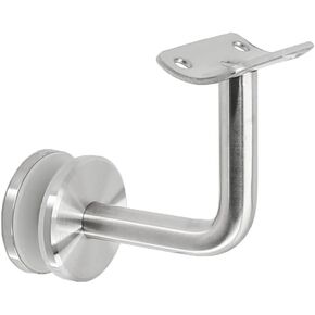 Stainless Steel Glass Mount Handrail Bracket for 1-5/8" OD Round Railing, 2-Pack (GB-C6038RS)