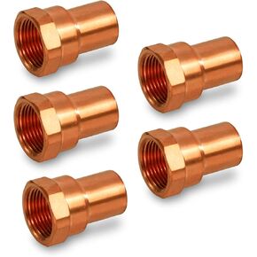 GUGA0034 Adapter Fitting Solder Cup and Female Threaded Connect, 3/4, Copper