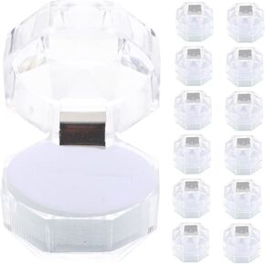 20pcs packing box crystal ring holder earrings containers ring display holder engagement ring case ring display case jewelry holder white bride box Wedding supplies sponge