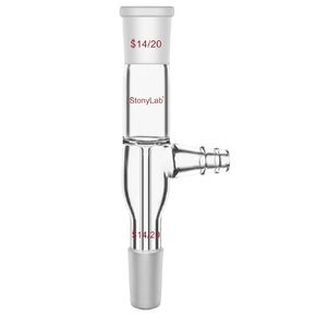 stonylab Straight Glass Adapter, Borosilicate Glass Vacuum Take Off Adapter with 24/40 Joints and Hose Connection