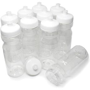 Rolling Sands 24 Ounce BPA-Free Plastic Water Bottles, Set of 10, Made in USA