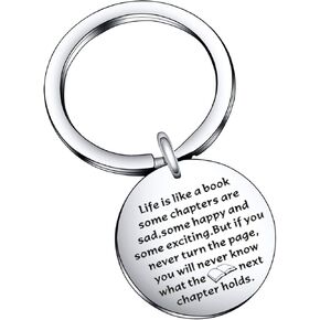Book Lover Gift Author Gift Book Club Gift Librarian Gift Writer Jewelry Reading Lover Jewelry Christmas Gift Reading gift for Book Reader Keychain Bookworm gift Bibliophile gift