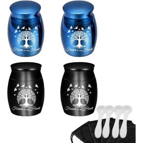 Small Keepsake Cremation Urns for Human Ashes or Pet Ashes, 1.57 Inch Mini Memorial Urn for Mom Dad, Mini Ashes Holder Sharing Funeral Urns 4pcs