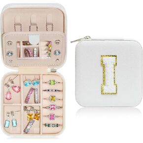 صندوق مجوهرات أولي مخصص من BLUTETE صناديق مجوهرات بيضاء للسفر - حامل خاتم وحامل أقراط منظم مجوهرات هدايا للفتيات المراهقات - وردي L in Kuwait