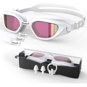 Whale Swim Goggles Adult Swim Goggles Anti Fog Swimming Goggles Wear Comfortable Polarizing Swim Goggles Adult Women(White)