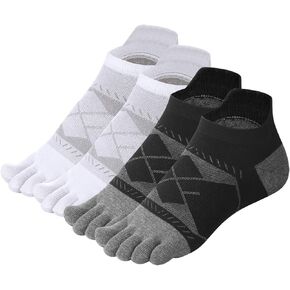 Men's Toe Socks Womens Five Finger Socks Cotton Athletic Toe Socks For Running 4 Pairs