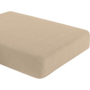 Couch Cushion Cover Stretch RV Seat Cover Cushion Knit Slipcover Furniture Protector Reversible Cover in Living Room for Settee (Loveseat Cushion, Beige)