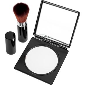 Mini Vintage Heart Elegant Metall Makeup Mirror, Portable 1X/2X Magnifier (Silver)