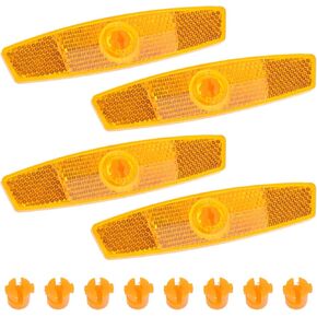 4 PCS Bicycle Wheel Spoke Reflectors Accessories, Bike Front and Rear Reflectors Mountain Bike Safety Warning Reflectors for Night Cycling, Handlebar, Seatpost Bike Front and Rear Reflectors