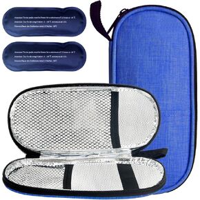Insulin Cooler Travel Case, Medication Diabetic Cool Organizer Bag with 2 Ice Packs for Daily Life and Trip Use, Green