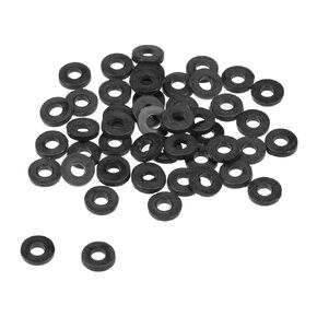 Unifizz 50pcs Nylon Flat Washers 25mm OD 10mm ID 2mm Thickness, M10 Flat Washer Sealing Gasket for Hose Bolt, Faucet Pipe, Valve or Gardening Maintenance or Retrofit - Black