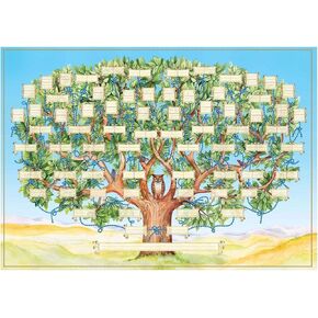 Kumprohu Family Tree Chart to Fill in - 15.75x23.62inch 6 Generation Genealogy Poster Blank Fillable Ancestry Chart, Large Print Family Tree Picture Frame Wall Decor Gift for Family Member
