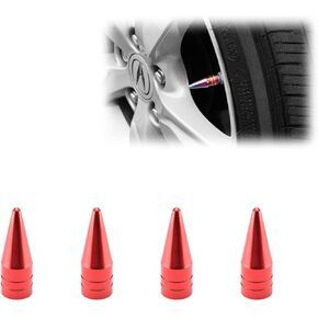 4PCs Red Long Spike Spiked Tire Valve Stem Caps Metal Thread Wheel Tires TVC29