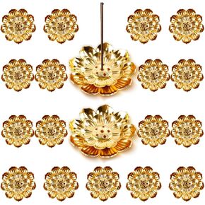 Alloy Incense Holder, Incense Burner, 60 Pcs Incense Holder for Sticks with Detachable Ash Catcher Lotus Shape Incense Stick Holder for Home Décor