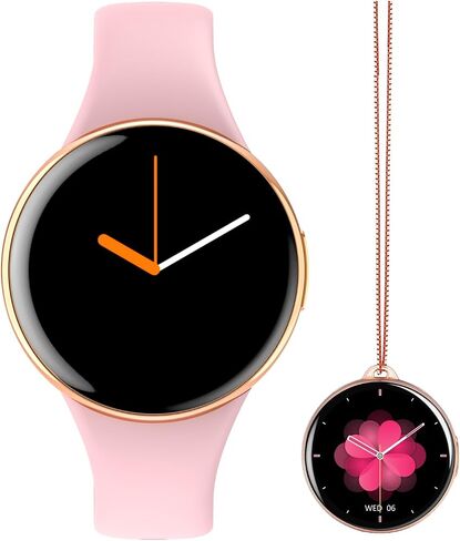 Mini Smartwatch for Women, 1.04'' AMOLED Fitness Tracker Watch with Heart Rate Monitor/Sleep Monitor, IP68 Waterproof 100+Sports Mode Activity Tracker, Necklace Smartwatch Support Android/iOS in Saudi Arabia