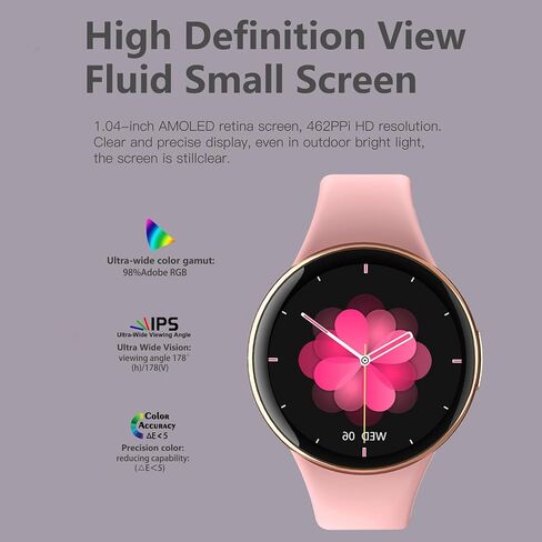 Mini Smartwatch for Women, 1.04'' AMOLED Fitness Tracker Watch with Heart Rate Monitor/Sleep Monitor, IP68 Waterproof 100+Sports Mode Activity Tracker, Necklace Smartwatch Support Android/iOS in Saudi Arabia