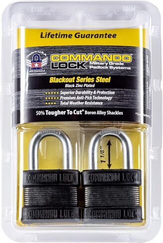مجموعة قفل التعتيم بقفل كوماندوز من الفولاذ عالي الأمان - 4 عبوات - تقنية مضادة للالتقاط، مغلفة للتآكل العالي ومقاومة الطقس in Kuwait