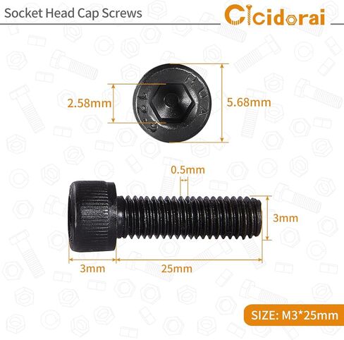 M3-0.5 x 50mm Socket Head Cap Screws, 12.9 Grade Alloy Steel, Black Oxide Finish, Machine Thread, Allen Socket Drive, Quantity 50 in Saudi Arabia