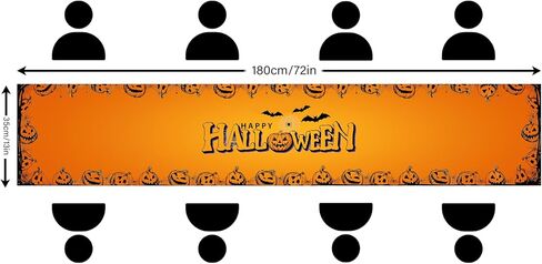Halloween Table Runner Bat Castle Cat Tree Orange Table Runner Halloween Holiday Kitchen Dining Table Decorations Suitable for Home Indoor and Outdoor Party Decor 13*72 Inch (Oxford Cloth, 13*72) in Saudi Arabia