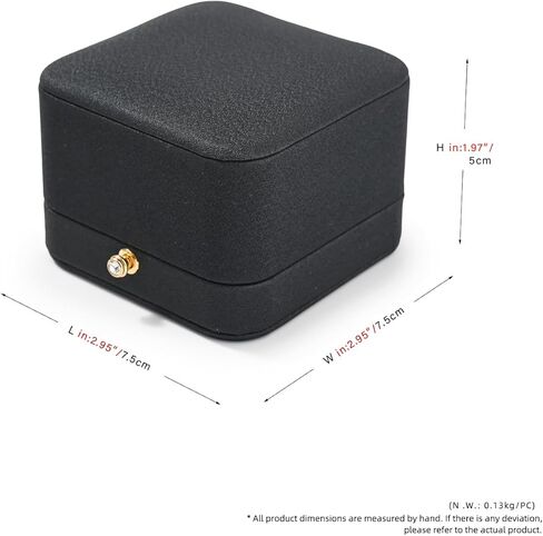 صندوق خواتم مزدوج من جلد البولي يوريثان صندوق مجوهرات من الألياف الدقيقة الداخلية لحامل خواتم الزوجين لحفلات الزفاف والاقتراح والخطوبة والذكرى السنوية in Kuwait