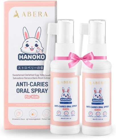 Abera Anti-Caries Kids Oral Spray, 360 Degree Rotating Spout Easy to Use for Newborn to Preschooler, Fluoride Free Toddler Toothpaste Helper for Cavity Repair and Fresh Breath, 1.35 fl Oz in Saudi Arabia