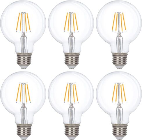 Simba Lighting LED Edison Vintage Vanity Globe Filament G25 (G80) 4W Dimmable 40W Equivalent (3 Pack) 120V Light Bulb for Bathroom Makeup Mirror, Medium E26 Base, CE, RoHS Compliant, Warm White 2700K in Saudi Arabia