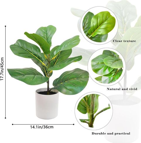 31" Tall Artificial Fiddle Leaf Fig Tree Faux Ficus Lyrata for Indoor Outdoor Office Home Shop Farmhouse Decor (31 inch) in Saudi Arabia