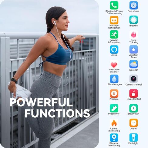 Smart Watch for Women Men,Compatible with iPhone/Android [1.8" HD Screen][Alexa Built-in]Waterproof Fitness Tracker with Bluetooth 5.3(Answer/Make),Heart Rate Monitor 100+ Sports Fitness Watch in Saudi Arabia