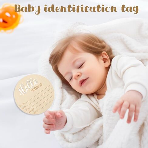 Prasacco Hello World Newborn Sign, 5.7 Inch Wooden Baby Announcement Sign Birth Announcement Signs Hello World Newborn Sign Baby Birth Wooden Sign for Photo Prop Baby Shower Nursery Gift in Saudi Arabia