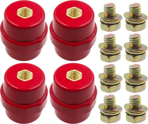 LBY 4pcs Busbar Insulator, SM-51 Polyester Insulated Junction Post with Screw(M8), High-Strength Cable Terminals, Resin(Red) in Saudi Arabia