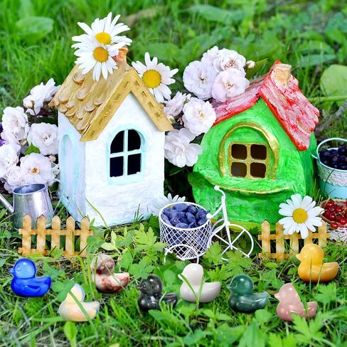 16 قطعة من تماثيل البطة الكريستالية من الزجاج بطة محظوظة ديكور المنزل منحوتات الحيوانات بطة صغيرة قابلة للجمع تماثيل كريستال أفينتورين للمنزل والمكتب هدايا لمحبي البط in Kuwait