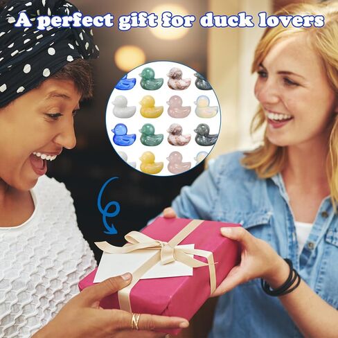 16 قطعة من تماثيل البطة الكريستالية من الزجاج بطة محظوظة ديكور المنزل منحوتات الحيوانات بطة صغيرة قابلة للجمع تماثيل كريستال أفينتورين للمنزل والمكتب هدايا لمحبي البط in Kuwait