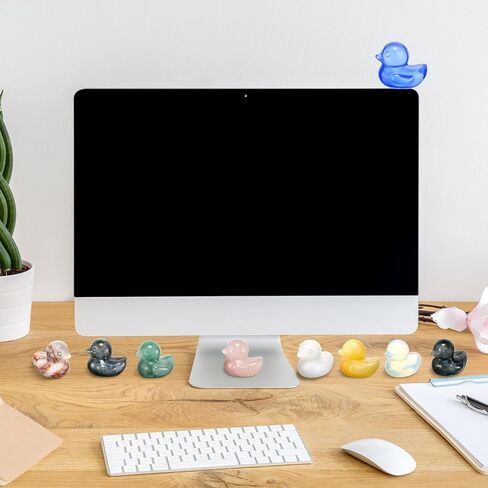 16 قطعة من تماثيل البطة الكريستالية من الزجاج بطة محظوظة ديكور المنزل منحوتات الحيوانات بطة صغيرة قابلة للجمع تماثيل كريستال أفينتورين للمنزل والمكتب هدايا لمحبي البط in Kuwait