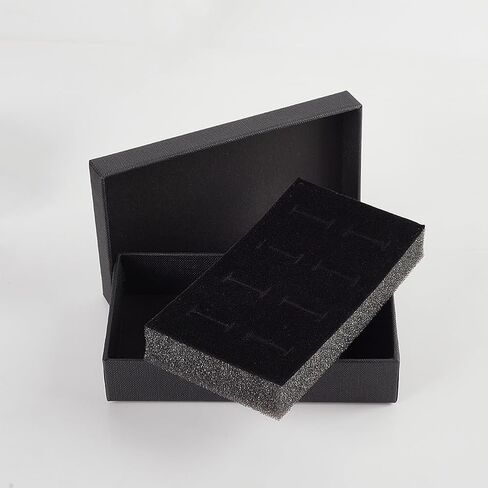 2PCS Cufflink Display Boxes Black Tie Clip Case Box Paper Cardboard Velvet Gift Box Jewelry Display Holder for Women Small Cufflink Earrings Rings Ear Stud Jewelry Packaging Storage in Saudi Arabia